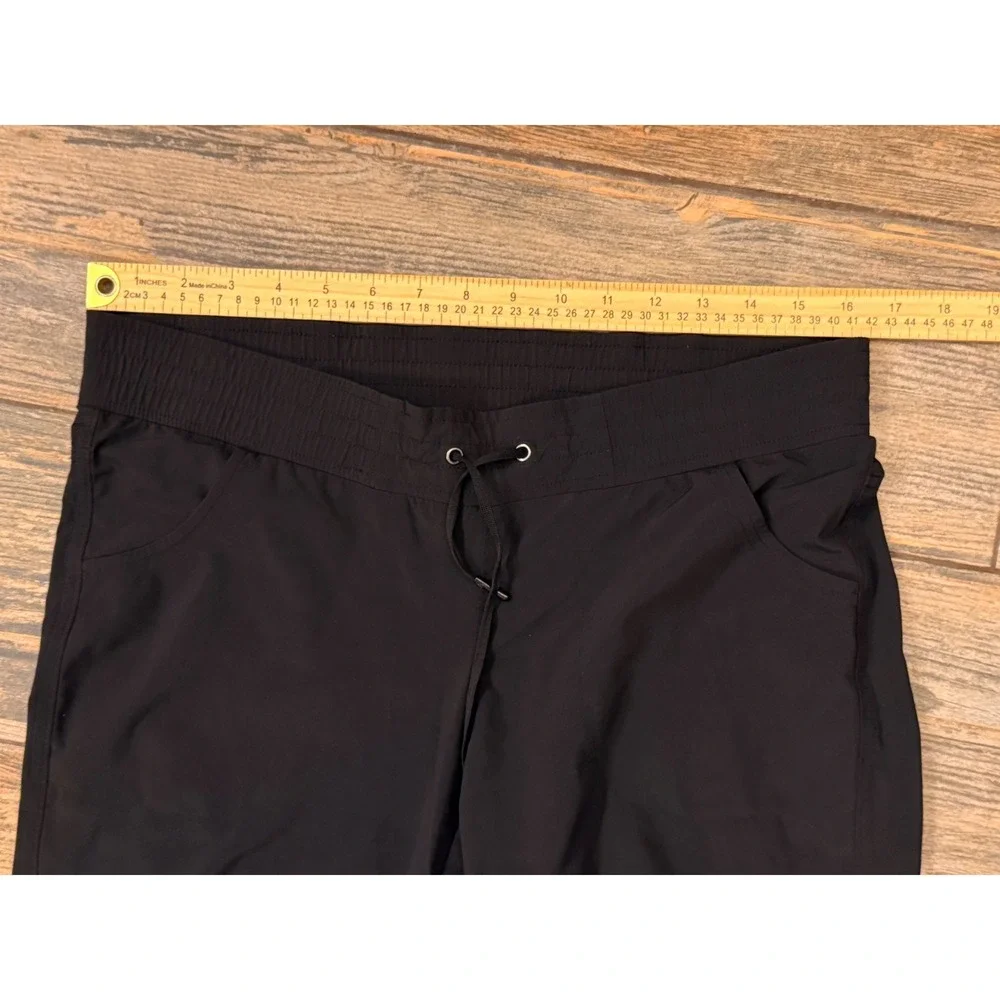 Athleta Capri Pants Black Ruched Leg Joggers Size 2 OVERSIZED Yoga Gym‎ Casual